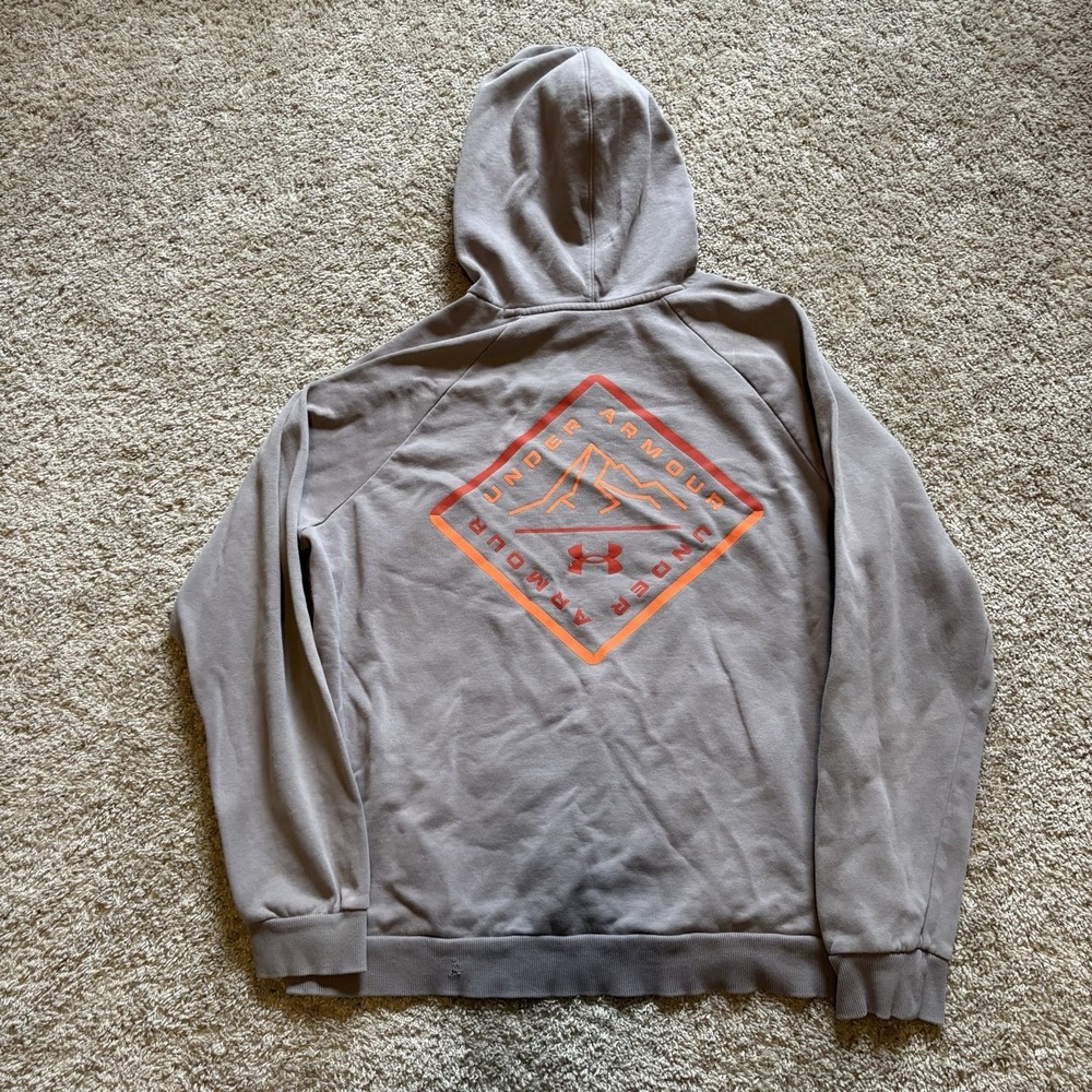 Under Armour Logo Sweatshirt Gray Men's XL Double Sided - Picture 5 of 6